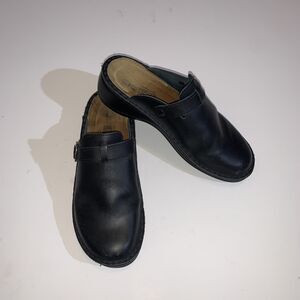 Naot Clog Shoes Womens Size 9 Black Leather Slip On Comfort Casual Buckle EU 40
